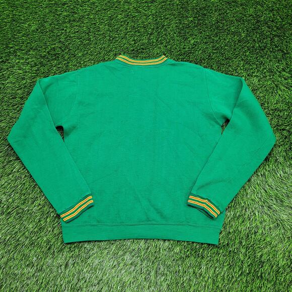 Vintage 80s Blank Ringer Sweatshirt Women Medium 18x21 Green - Picture 2 of 9